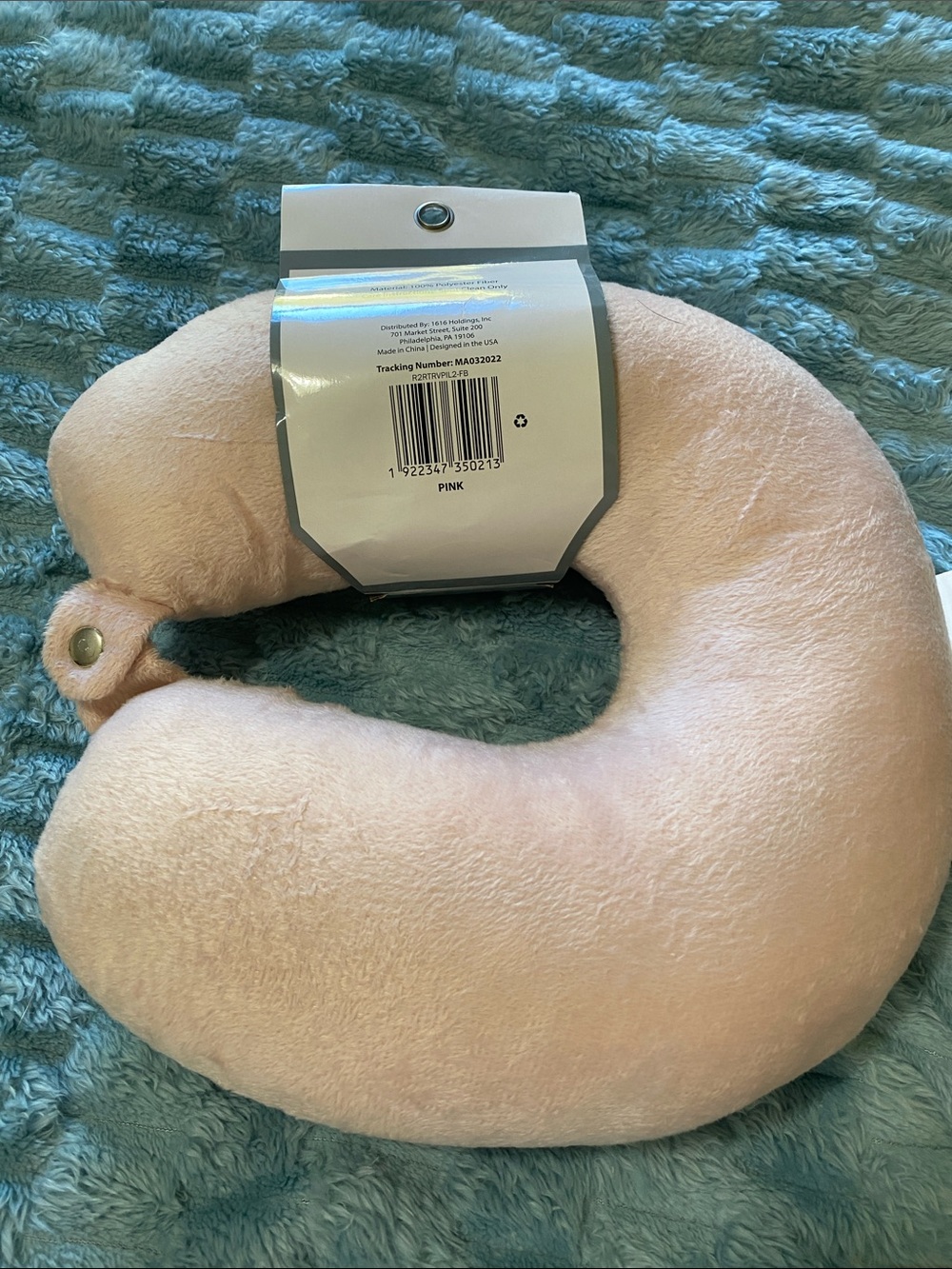 Room 2 Room Travel Pillow - Plush Light Pink Neck Support - Picture 2 of 4